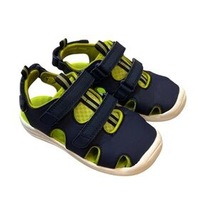 Cat & Jack Navy and Lime Green Sandals